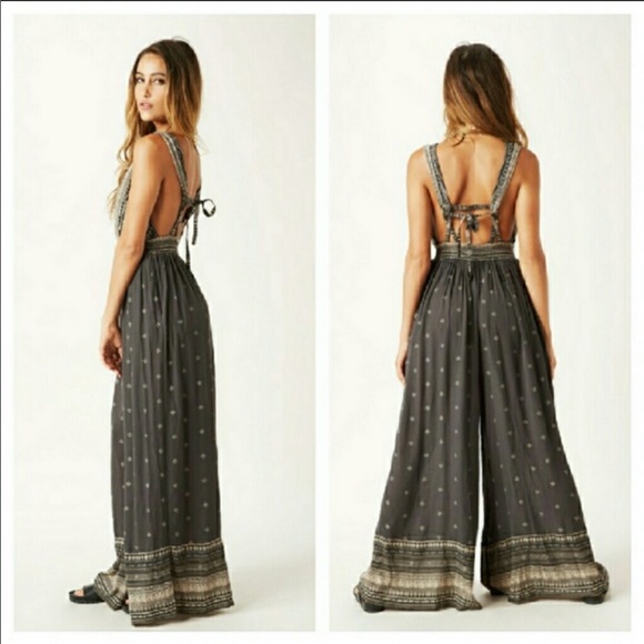 ❌SOLD❌ Free People Boho Wide Leg Jumpsuit Romper - Picture 2 of 8
